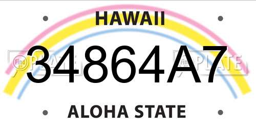 34864A7 Hawaii License Plate