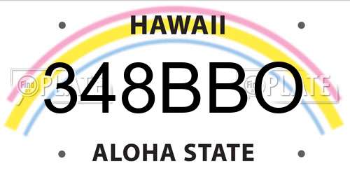 348BBO Hawaii License Plate