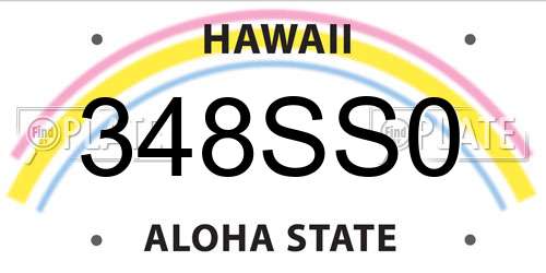 348SS0 Hawaii License Plate