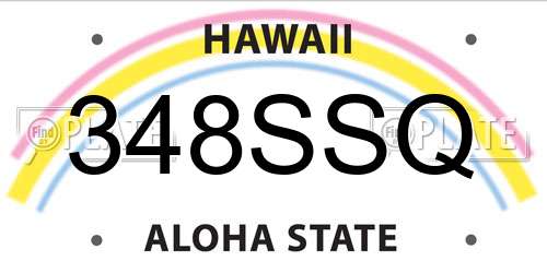 348SSQ Hawaii License Plate