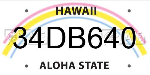 34DB640 Hawaii License Plate