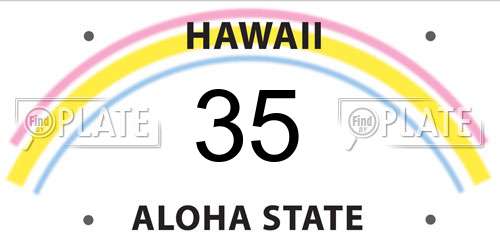 35 Hawaii License Plate
