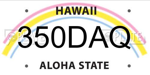 350DAQ Hawaii License Plate