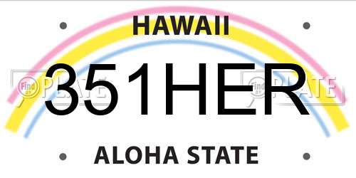 351HER Hawaii License Plate