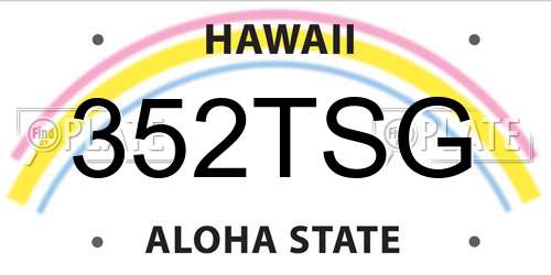 352TSG Hawaii License Plate