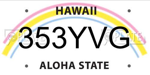 353YVG Hawaii License Plate