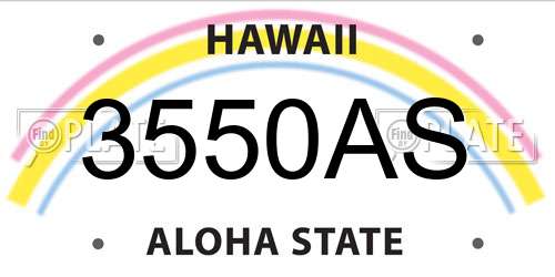 3550AS Hawaii License Plate