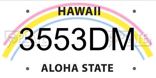 3553DM Hawaii License Plate