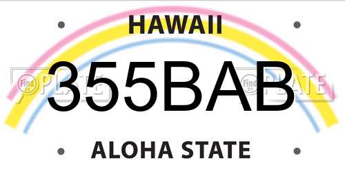 355BAB Hawaii License Plate