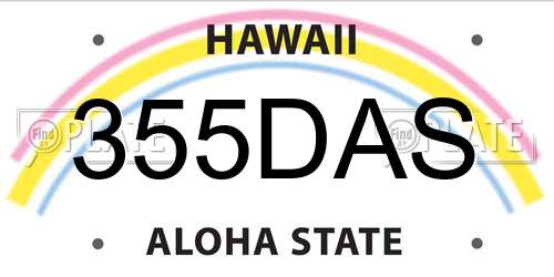 355DAS Hawaii License Plate