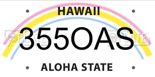 355OAS Hawaii License Plate