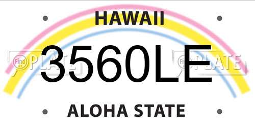 3560LE Hawaii License Plate