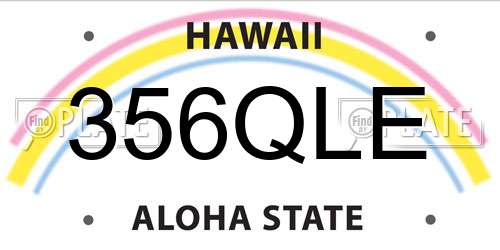 356QLE Hawaii License Plate