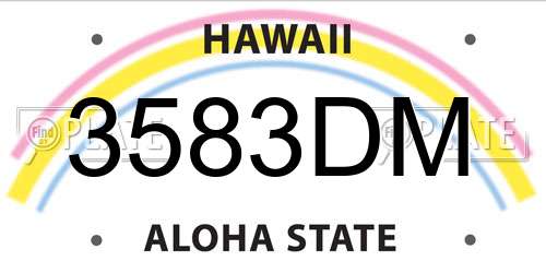 3583DM Hawaii License Plate