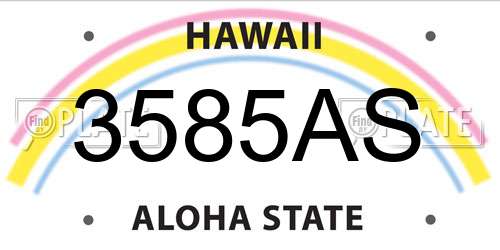 3585AS Hawaii License Plate