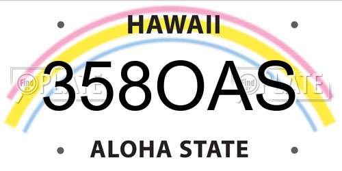 358OAS Hawaii License Plate
