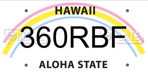 360RBF Hawaii License Plate