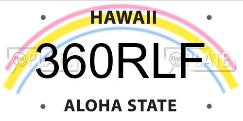 360RLF Hawaii License Plate