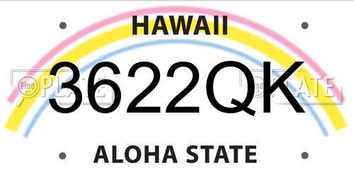 3622QK Hawaii License Plate