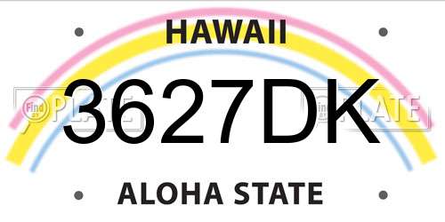 3627DK Hawaii License Plate