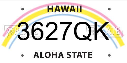 3627QK Hawaii License Plate