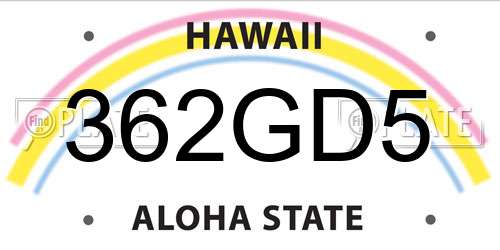 362GD5 Hawaii License Plate