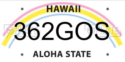 362GOS Hawaii License Plate