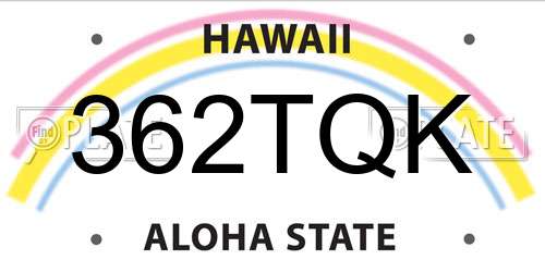 362TQK Hawaii License Plate