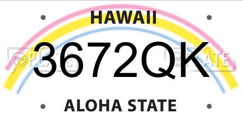 3672QK Hawaii License Plate
