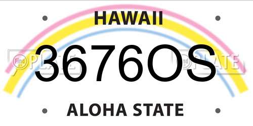 3676OS Hawaii License Plate