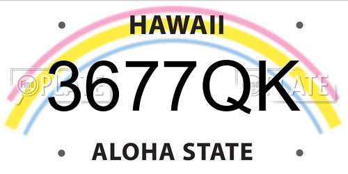 3677QK Hawaii License Plate