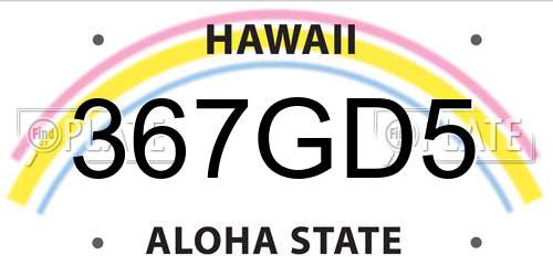 367GD5 Hawaii License Plate