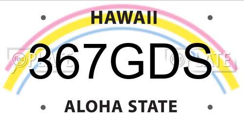 367GDS Hawaii License Plate