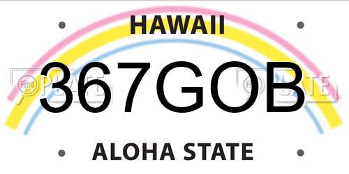 367GOB Hawaii License Plate