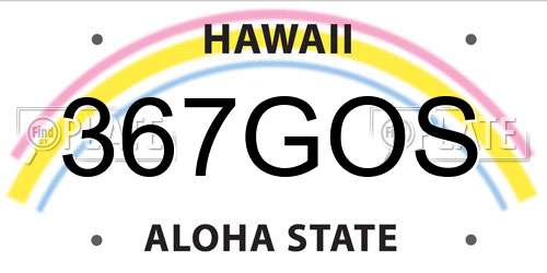 367GOS Hawaii License Plate