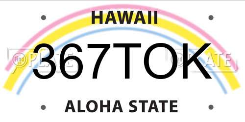 367TOK Hawaii License Plate