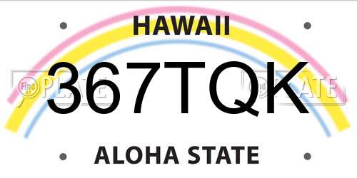 367TQK Hawaii License Plate
