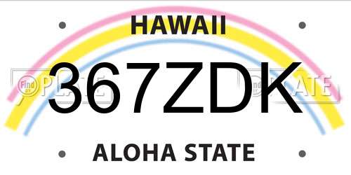 367ZDK Hawaii License Plate