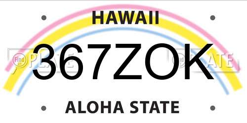 367ZOK Hawaii License Plate