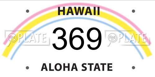 369 Hawaii License Plate