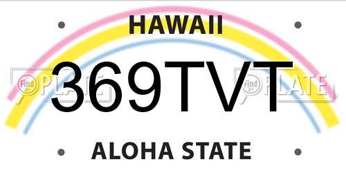 369TVT Hawaii License Plate