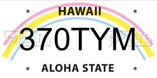 370TYM Hawaii License Plate