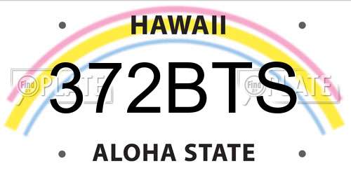 372BTS Hawaii License Plate