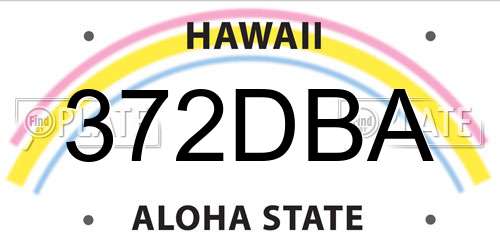 372DBA Hawaii License Plate