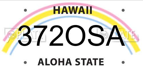 372OSA Hawaii License Plate