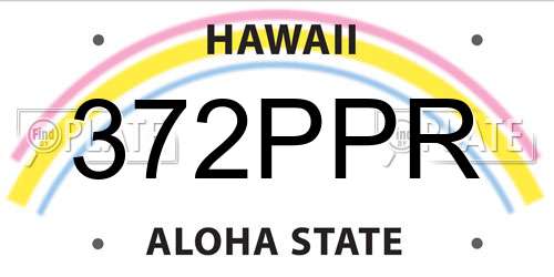 372PPR Hawaii License Plate