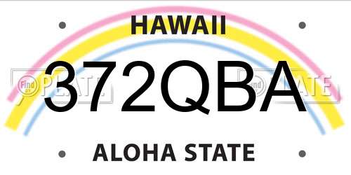 372QBA Hawaii License Plate