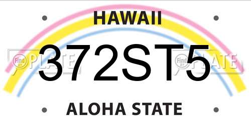 372ST5 Hawaii License Plate