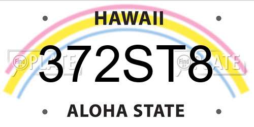 372ST8 Hawaii License Plate