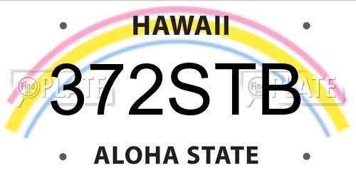 372STB Hawaii License Plate